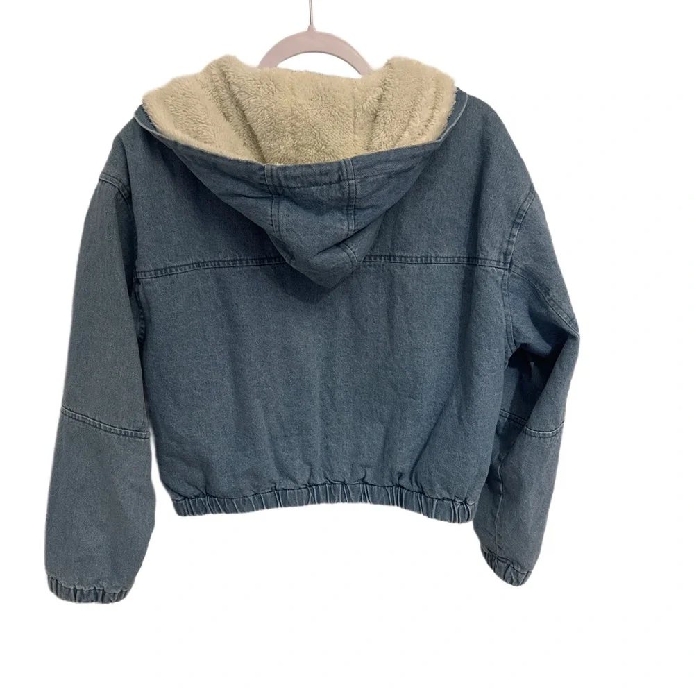 Francesca's- Ashley Vintage Charm-  Jean Jacket with Sherpa Lining - Picture 3 of 3